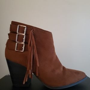 Heeled Fringe Booties